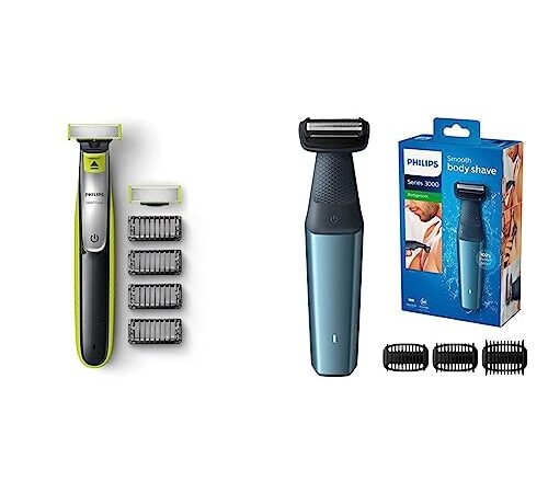 Philips QP2530/30 OneBlade, Rade, Regola e Rifinisce con 4 Pettini Regolabarba e 1 Lama di Ricambio Inclusa & Philips BG3015/15 Bodygroom Series 3000 Rasoio Corpo Wet&Dry