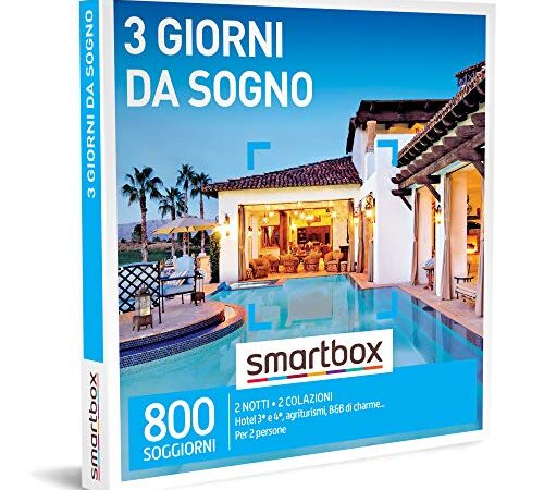 Smartbox - Cofanetto regalo 3 giorni da sogno - Idea regalo per due - 2 notti con colazione per 2 persone, Taglia unica