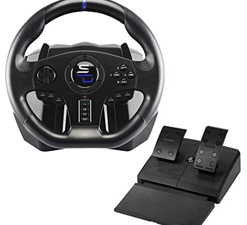 Superdrive - Sv750 Racing Wheel con Pedale, Cambio E Vibrazione - Xbox Serie X/S, PS4, Xbox One, Switch, PC (Programmabile Per Tutti I Giochi